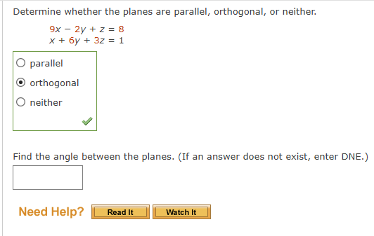 Determine whether the planes are parallel,