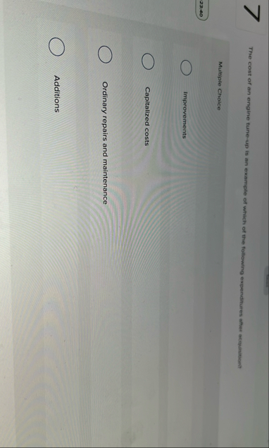 The cost of an engine tune - up is an example of