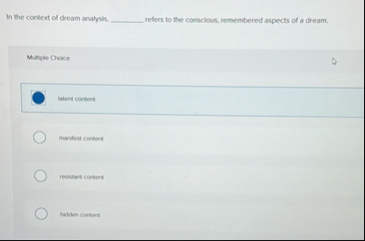 In the context of dream analysts. refers to the