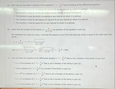 ( a ) What can you say about a solution of the