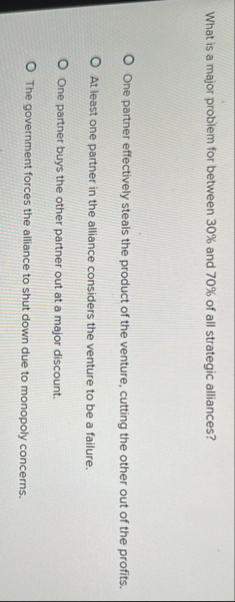 What is a major problem for between 3 0 % and 7 0