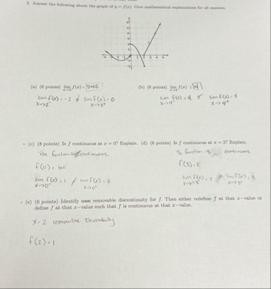 ( a ) ( 6 points ) lim n 1 f ( x ) . DNE ( b )