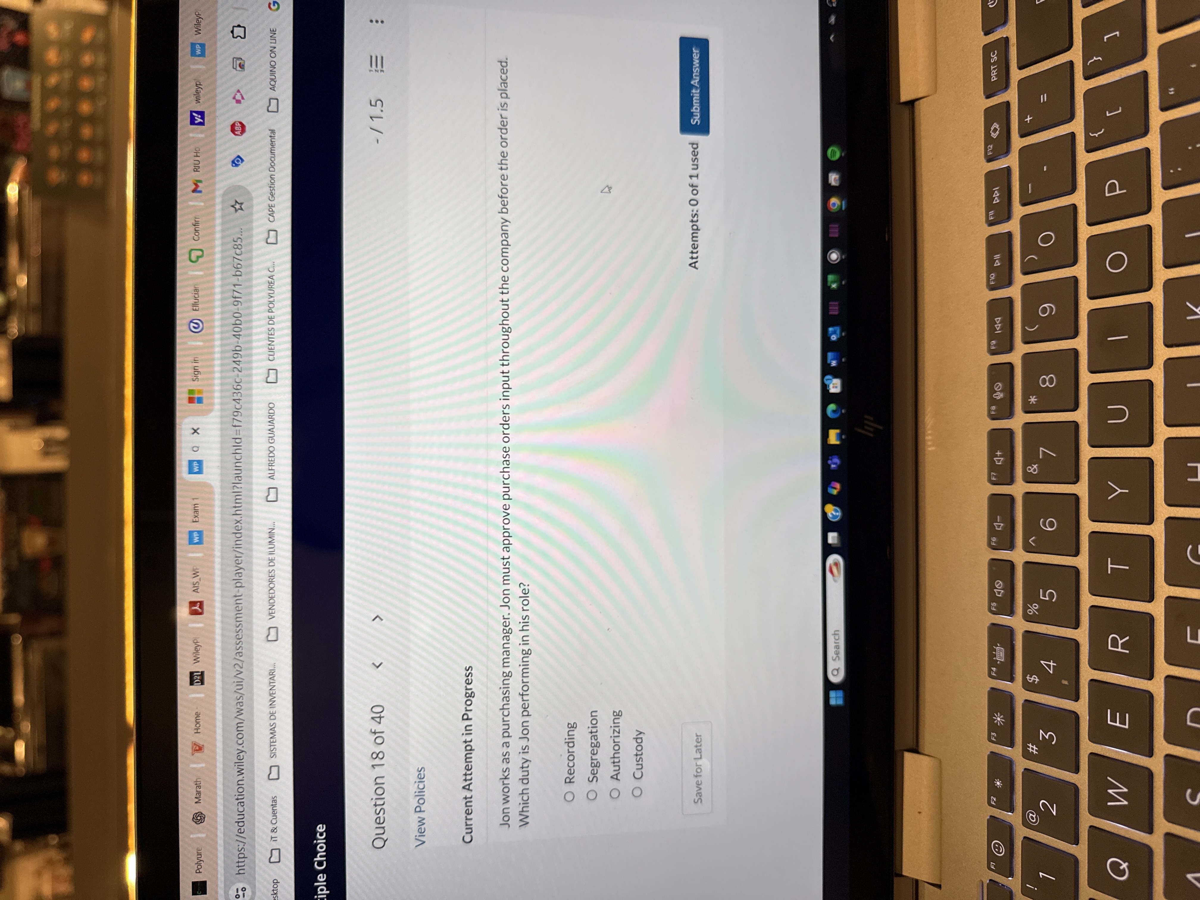 Current Attempt in Progress Jon works as a