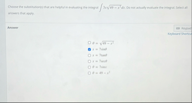 Choose the substitution ( s ) that are helpful in