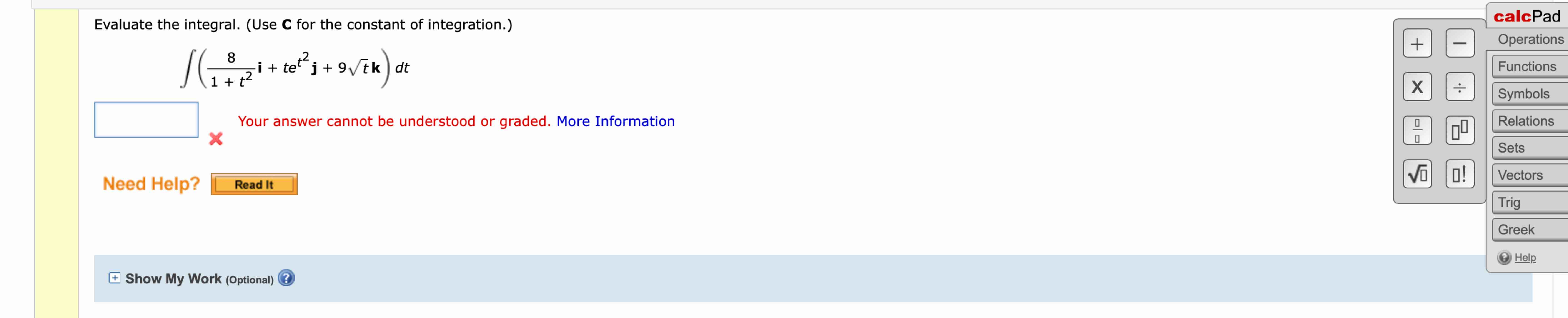 C for the constant o f integration. ( 8 1 + t 2 i