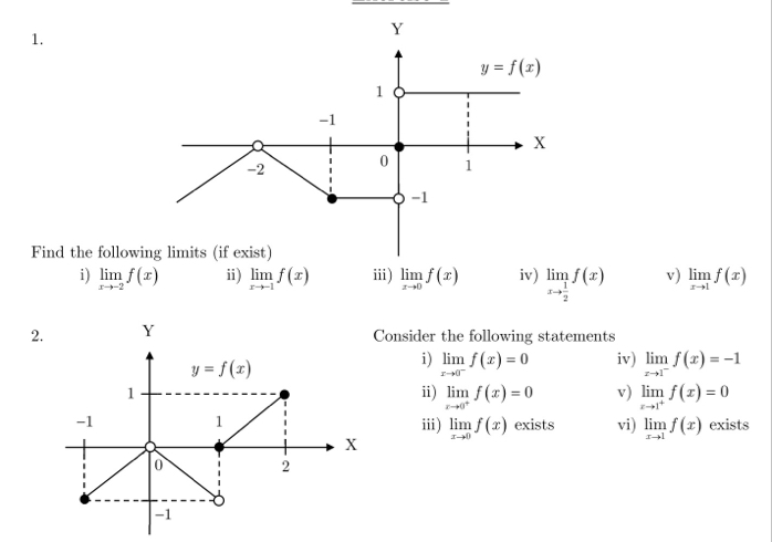 Find the following limits ( if exist ) i ) lim x