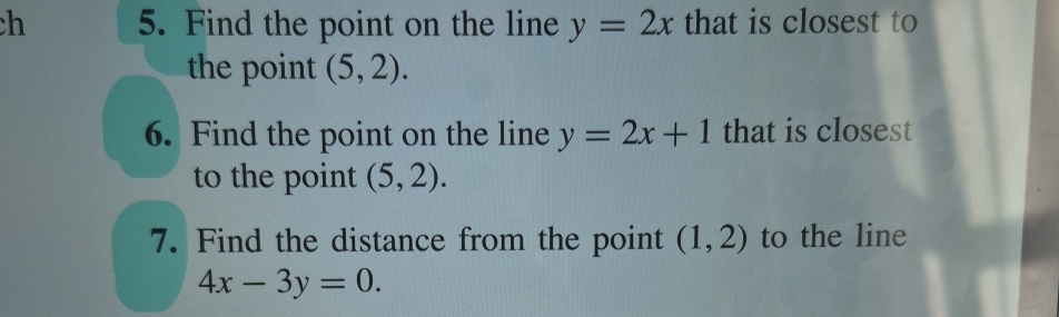 Find the point on the line y = 2 x that is