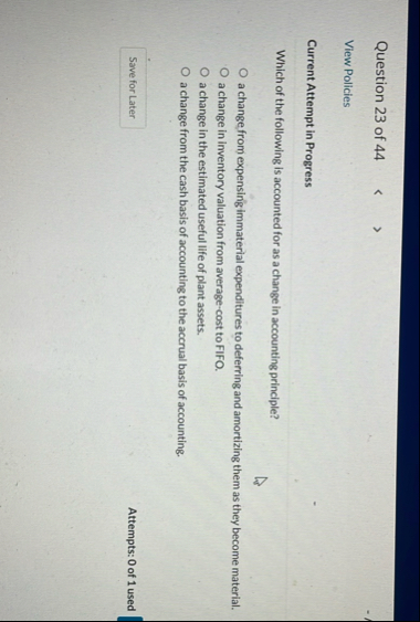 Question 2 3 of 4 4 View Policies Current Attempt