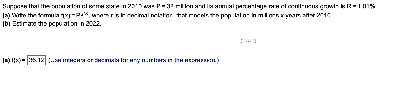 Suppose that the population o f some state i n 2