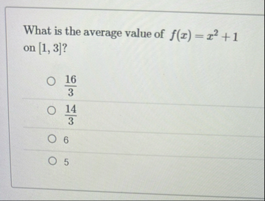 What is the average value of f ( x ) = x 2 1 on 1