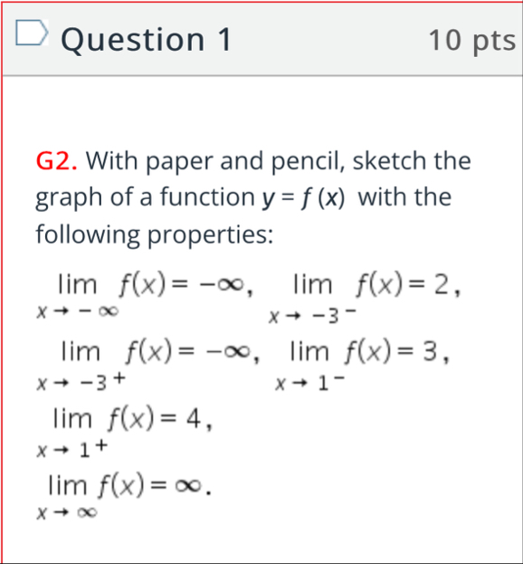 Question 1 1 0 pts G 2 . With paper and pencil,