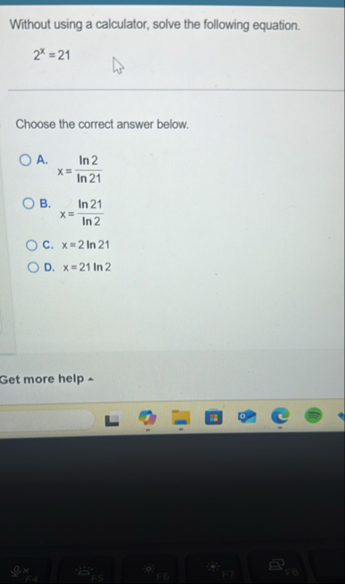 Without using a calculator, solve the following