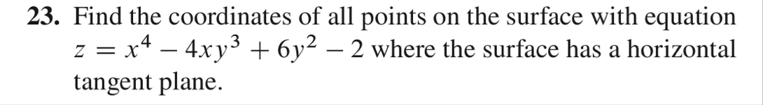 Find the coordinates of all points on the surface