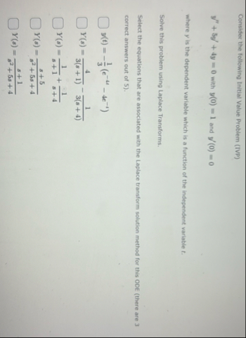 Consider the following Initial Value Problem (