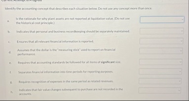 Identify the accounting concept that describes