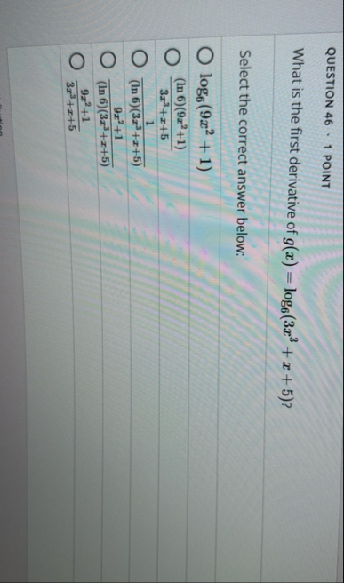 QUESTION 4 6 * 1 POINT What is the first