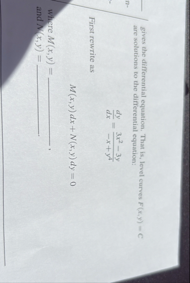 gives the differential equation. That is , level