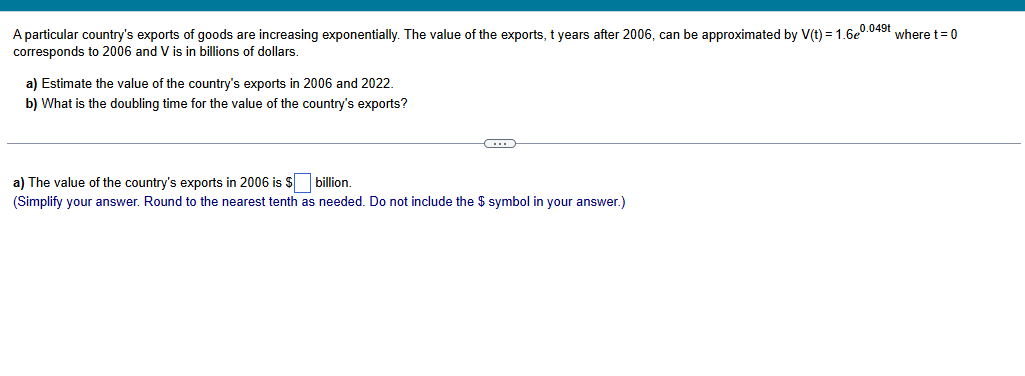 A particular country's exports of goods are