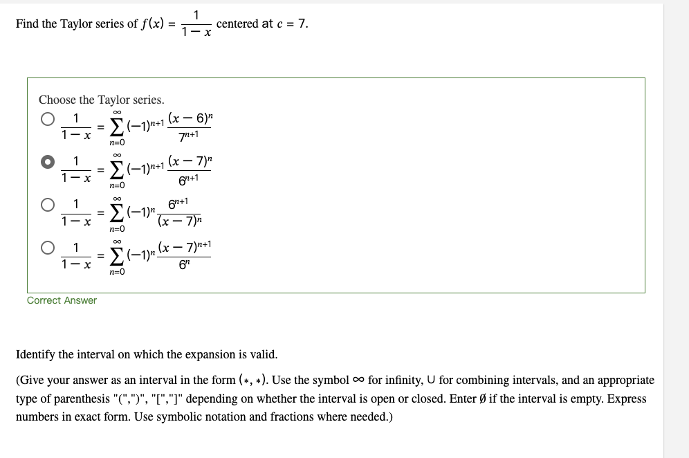 Find the Taylor series o f f ( x ) = 1 1 - x
