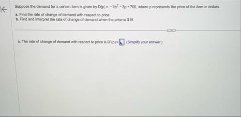 Suppose the demand for a certain item is given by