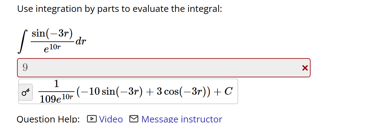 Use integration b y parts t o evaluate the