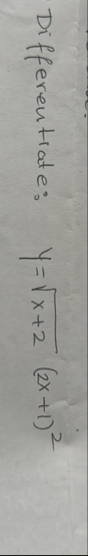 Differentiate: , y = x 2 2 ( 2 x 1 ) 2