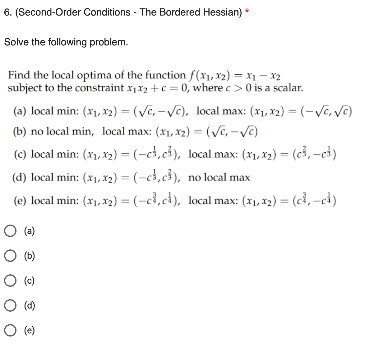 ( S e c o n d - Order Conditions - The Bordered
