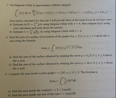 Please solve all parts and show steps thank you