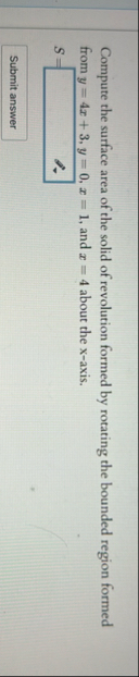 Compute the surface area of the solid of