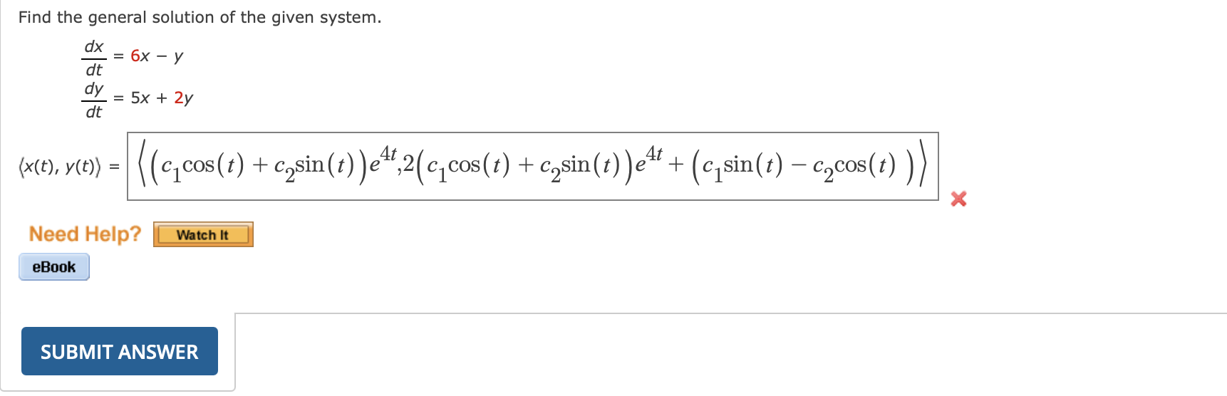 Find the general solution o f the given system. d