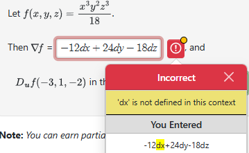 Let f ( x , y , z ) = x 3 y 2 z 3 1 8 . Then