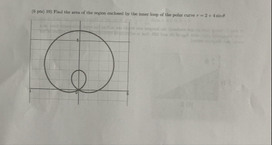 ( 6 pts ) 1 0 ) Find the area of the region