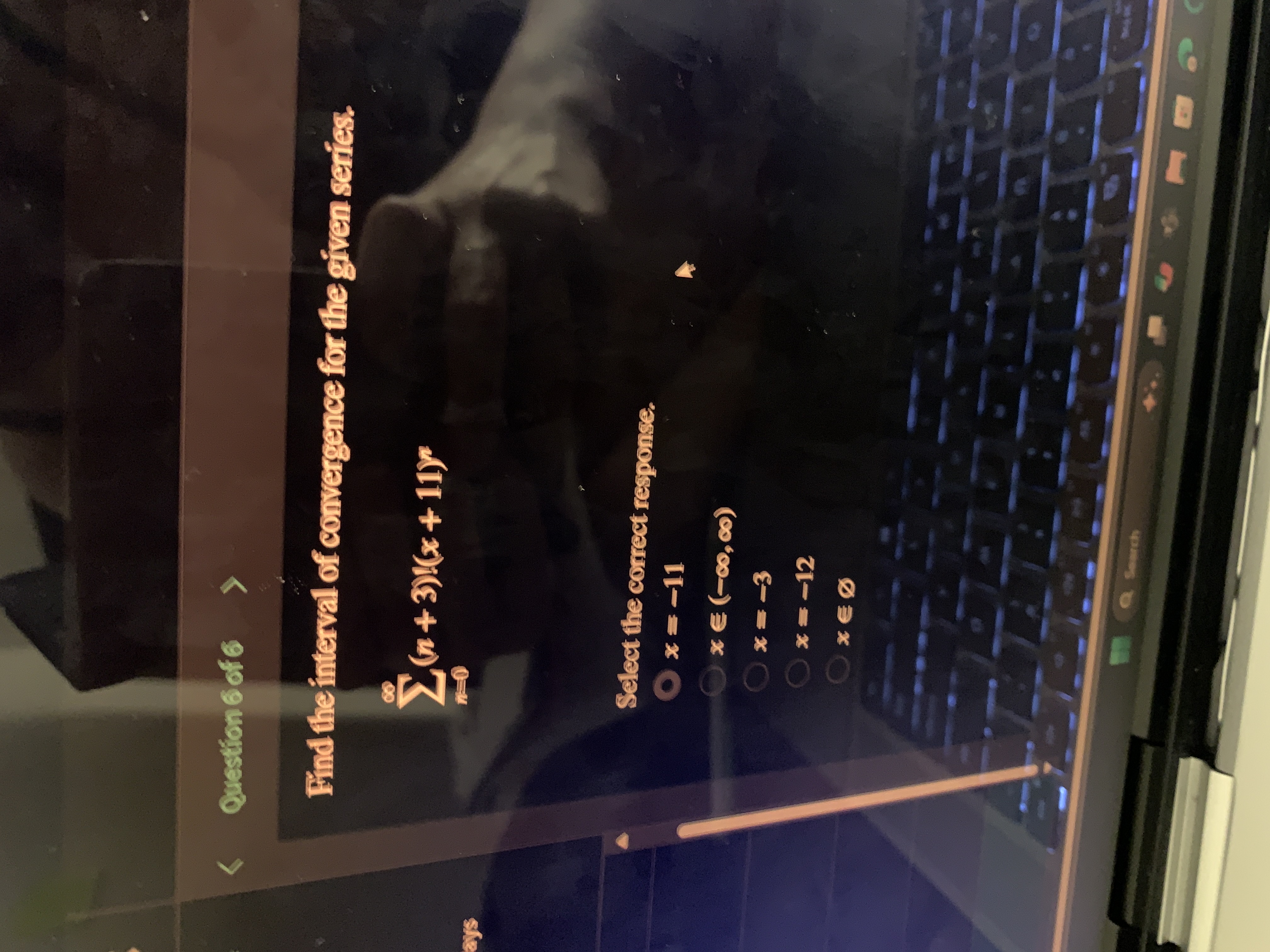 Question 6 o f 6 Find the interval o f