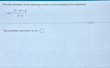 Find the derivative of the following function by