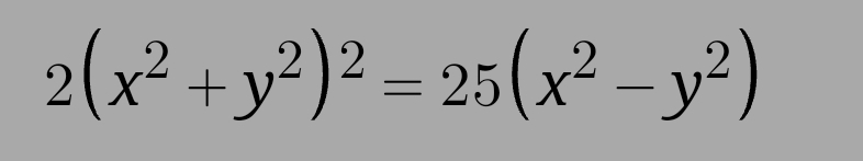 2 ( x 2 + y 2 ) 2 = 2 5 ( x 2 - y 2 ) , find the