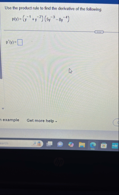 Use the product rule to find the derivative of