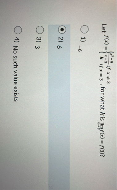 Let f ( x ) = { x 2 - 9 x - 3 i f x 3 k i f x = 3