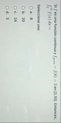 Si f es una funci n continua y f p r o m = f ( 6