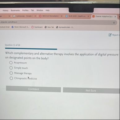 Question 1 1 of 2 0 Which complementary and