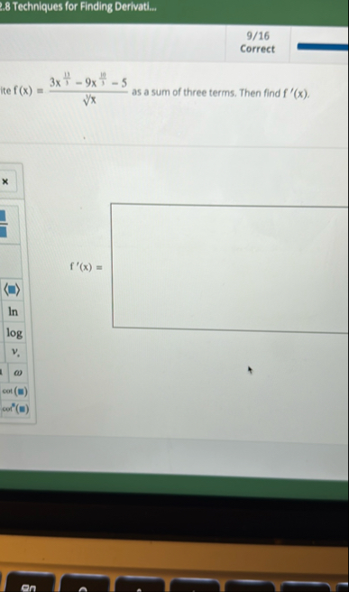 1 . 8 Techniques for Finding Derivati... 9 / 1 6