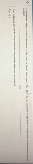 An accessories company finds that the revenue, in