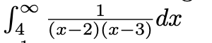 4 1 ( x - 2 ) ( x - 3 ) d x