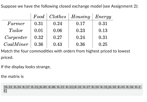 Suppose w e have the following closed exchange