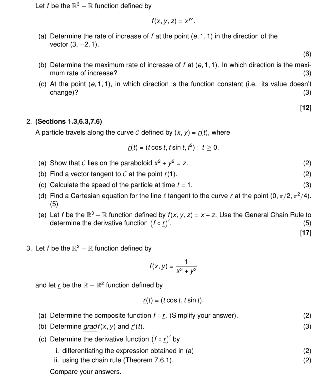 Let f be the R 3 - R function defined by f ( x ,