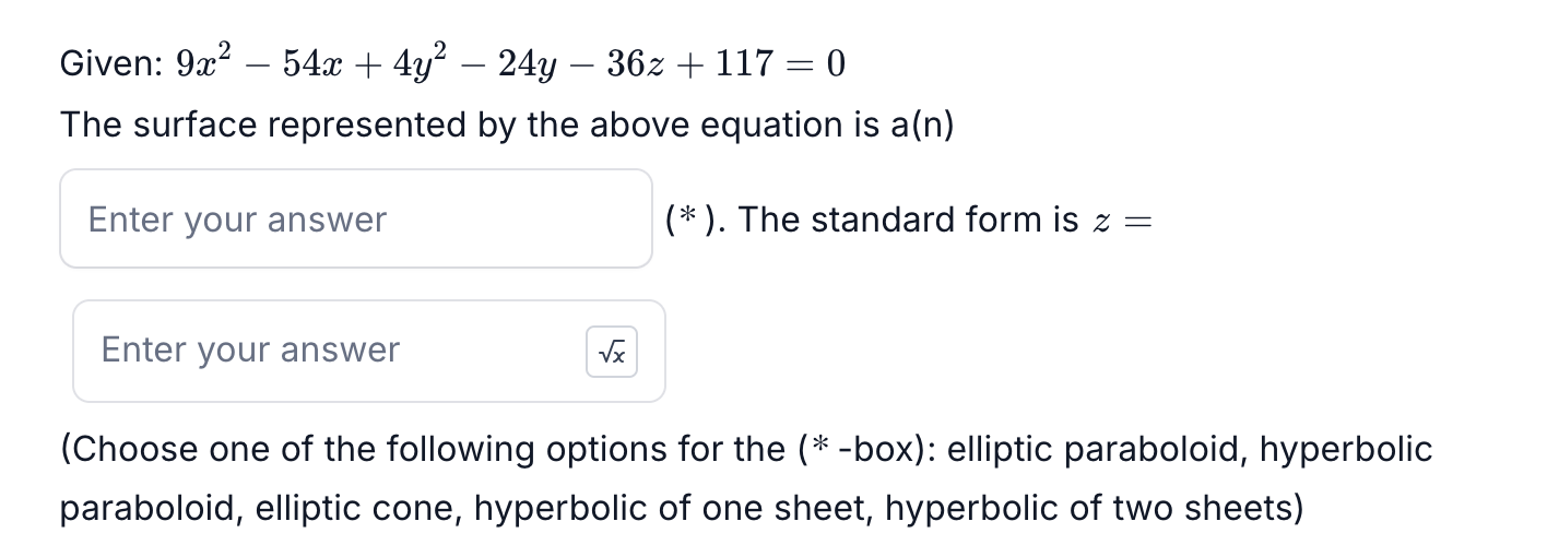 ( Choose one of the following options for the ( *
