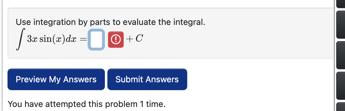Use integration b y parts t o evaluate the