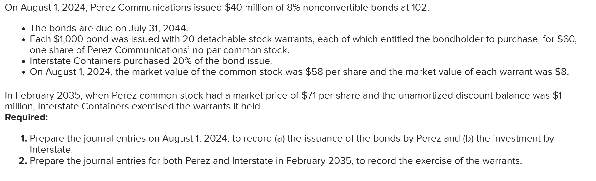 NUMBER 2 PLEASE On August 1 , 2 0 2 4 , Perez