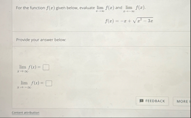For the function f ( x ) given below, evaluate