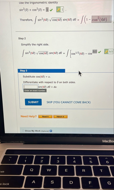 Use the trigonometric identity s i n 2 ( ) c o s