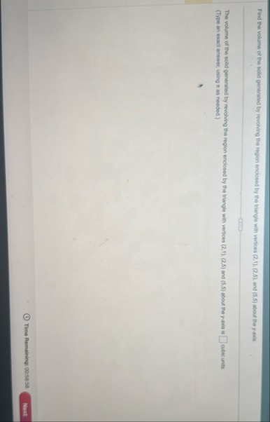 Find the volume of the solid generated by